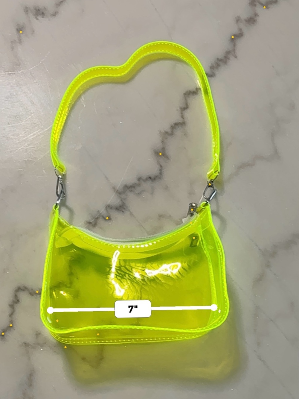 Neon Yellow Clear Jelly Event Shoulder Bag - Picture 3 of 11